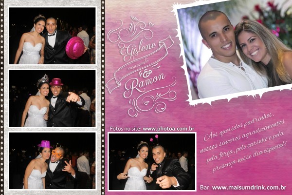 Foto Lembrança- Casamento Gislene e Ramon - Totem de Foto Lembrança