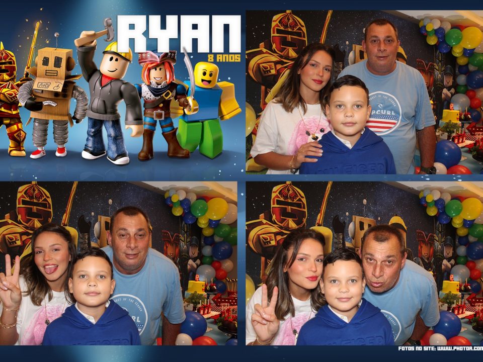 Ryan 8 anos - Totem de Fotos com borda personalizada